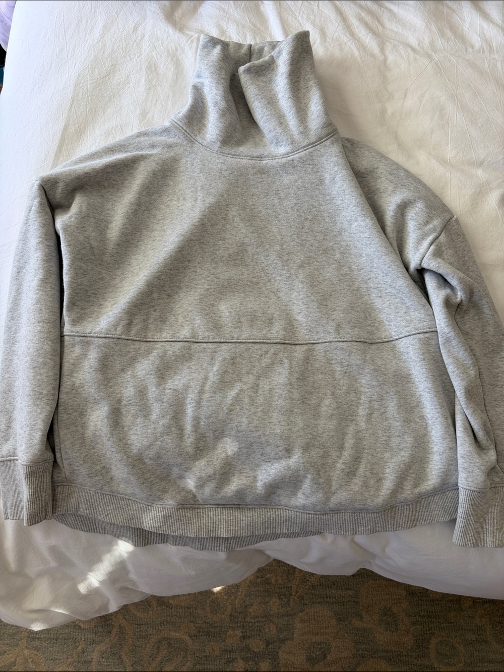 Athleta Light Grey Turtleneck Pullover Sweater
